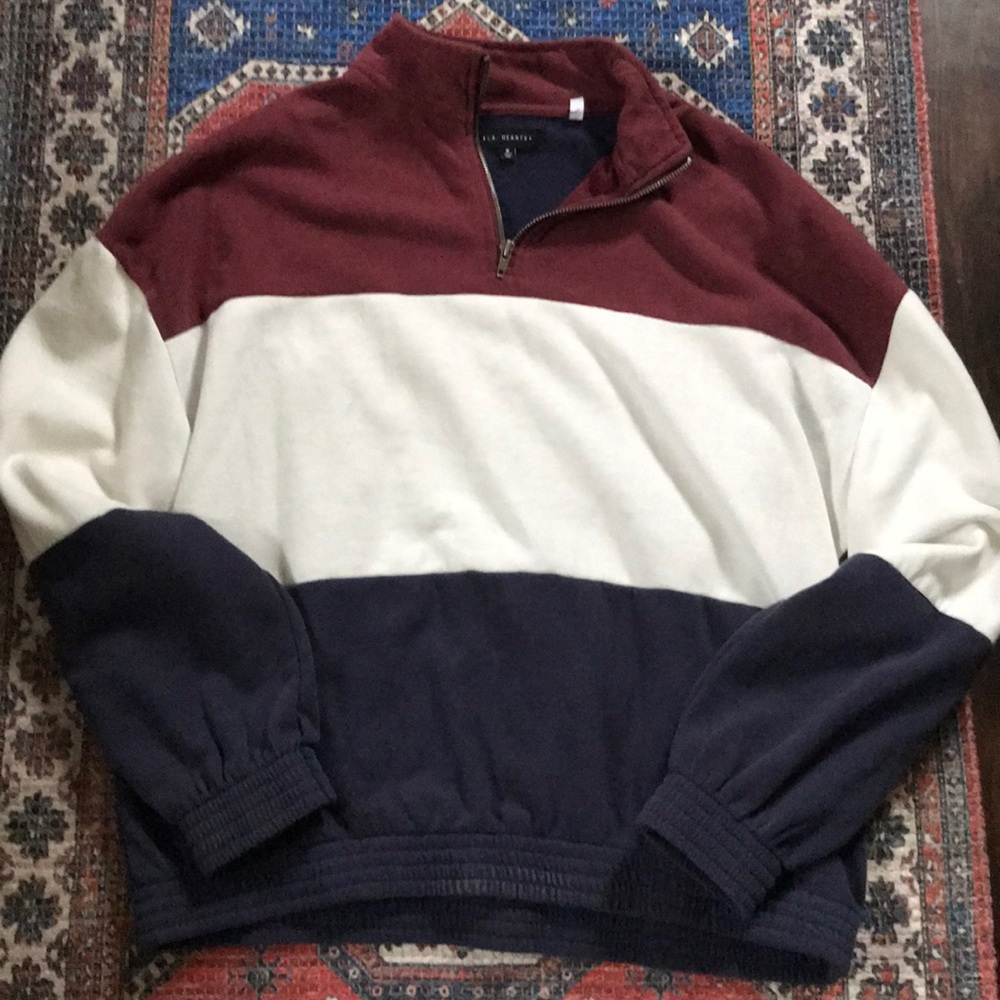 LA Hearts color blocked quarter zip. Size M.